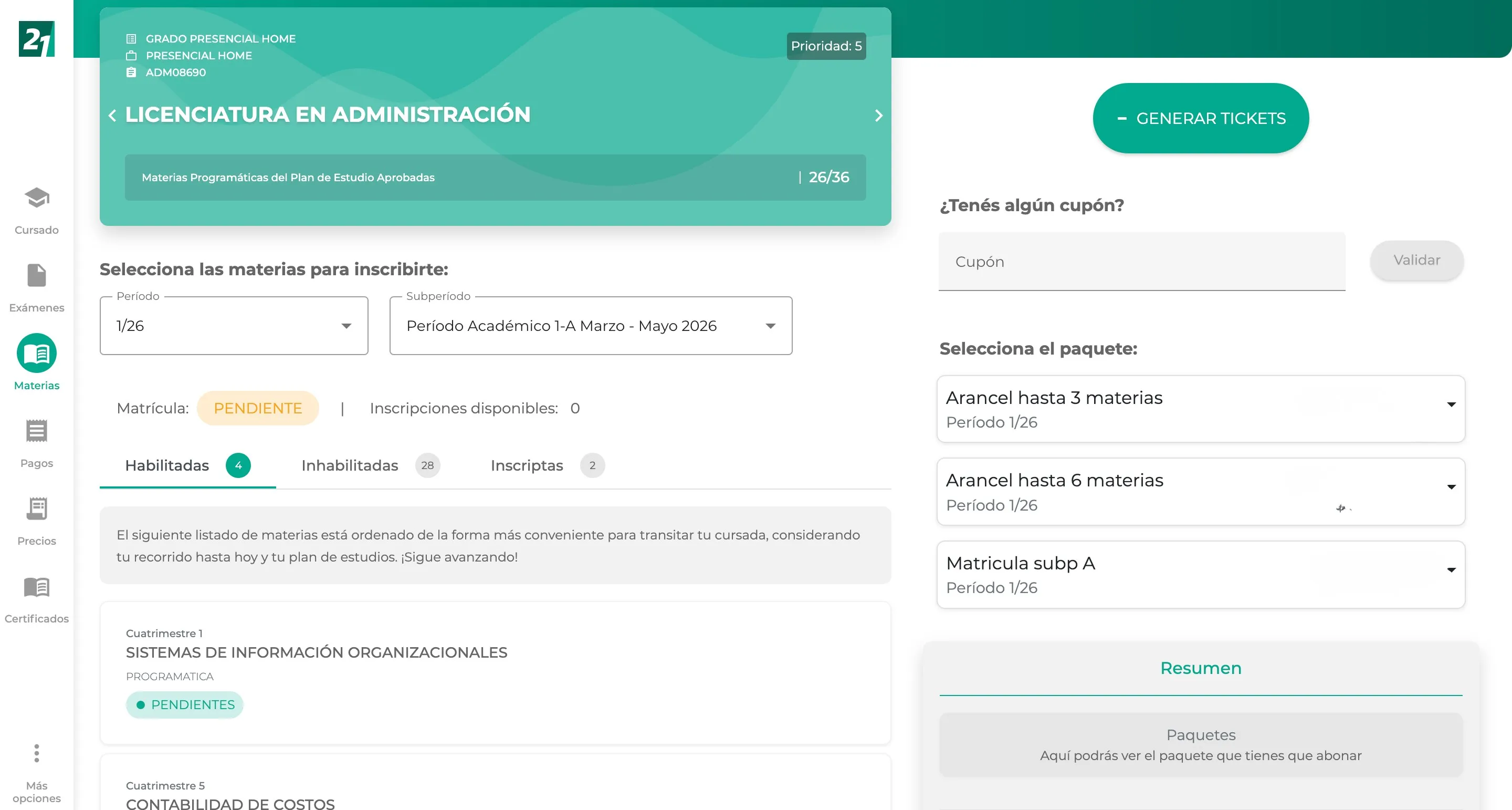 Portal de Estudiantes de la Universidad Siglo 21 desarrollado por Bitlogic