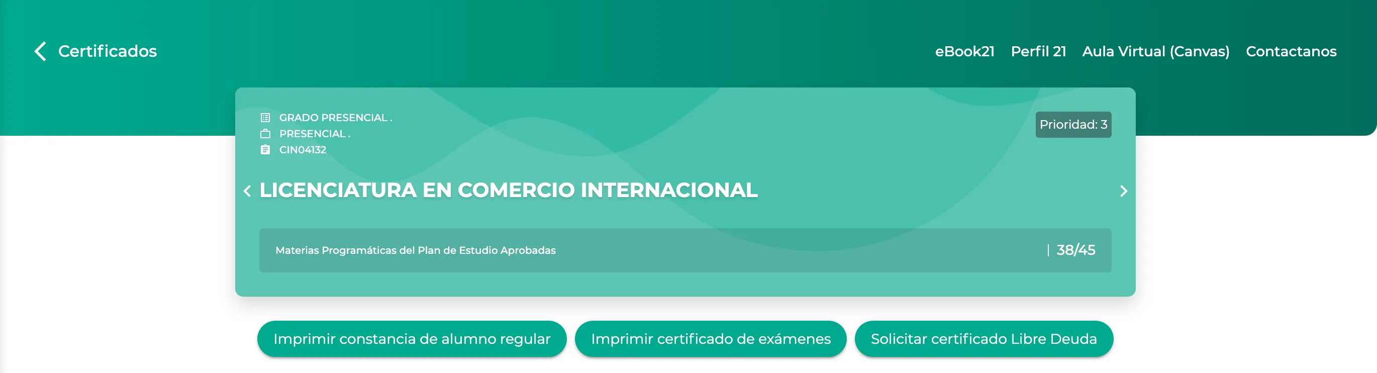 Portal de Estudiantes de la Universidad Siglo 21 desarrollado por Bitlogic