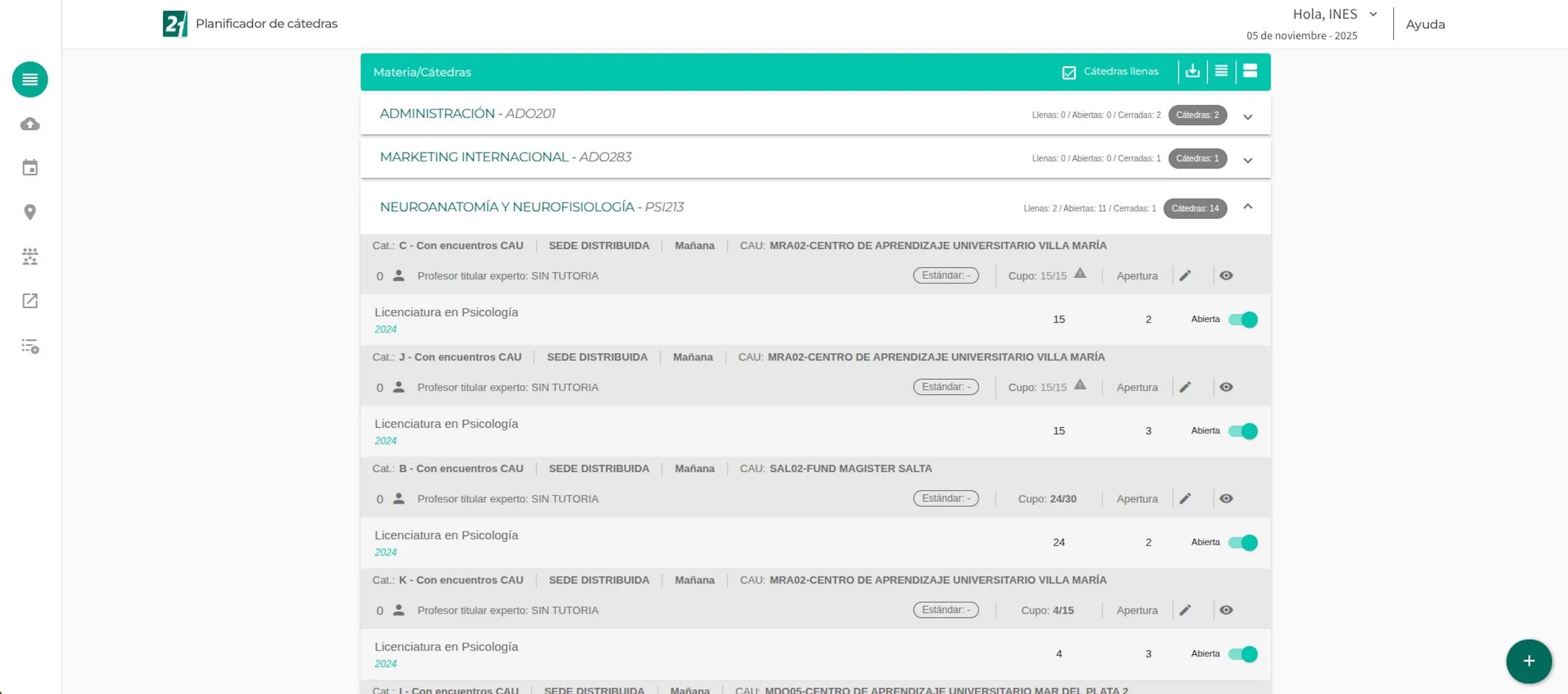 Planificador de cátedras universitarias