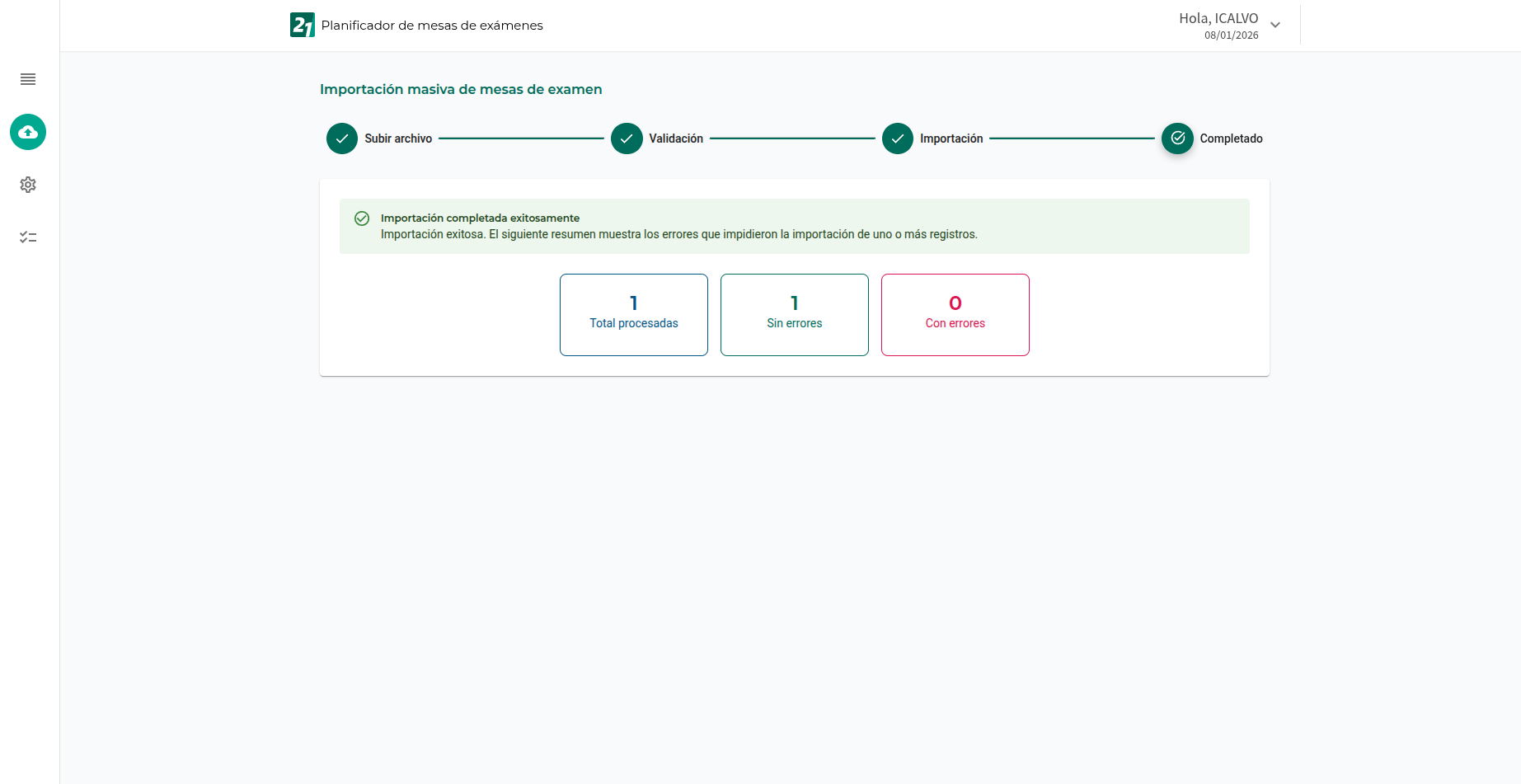 Configuración y administración de mesas de examen en sistema académico moderno