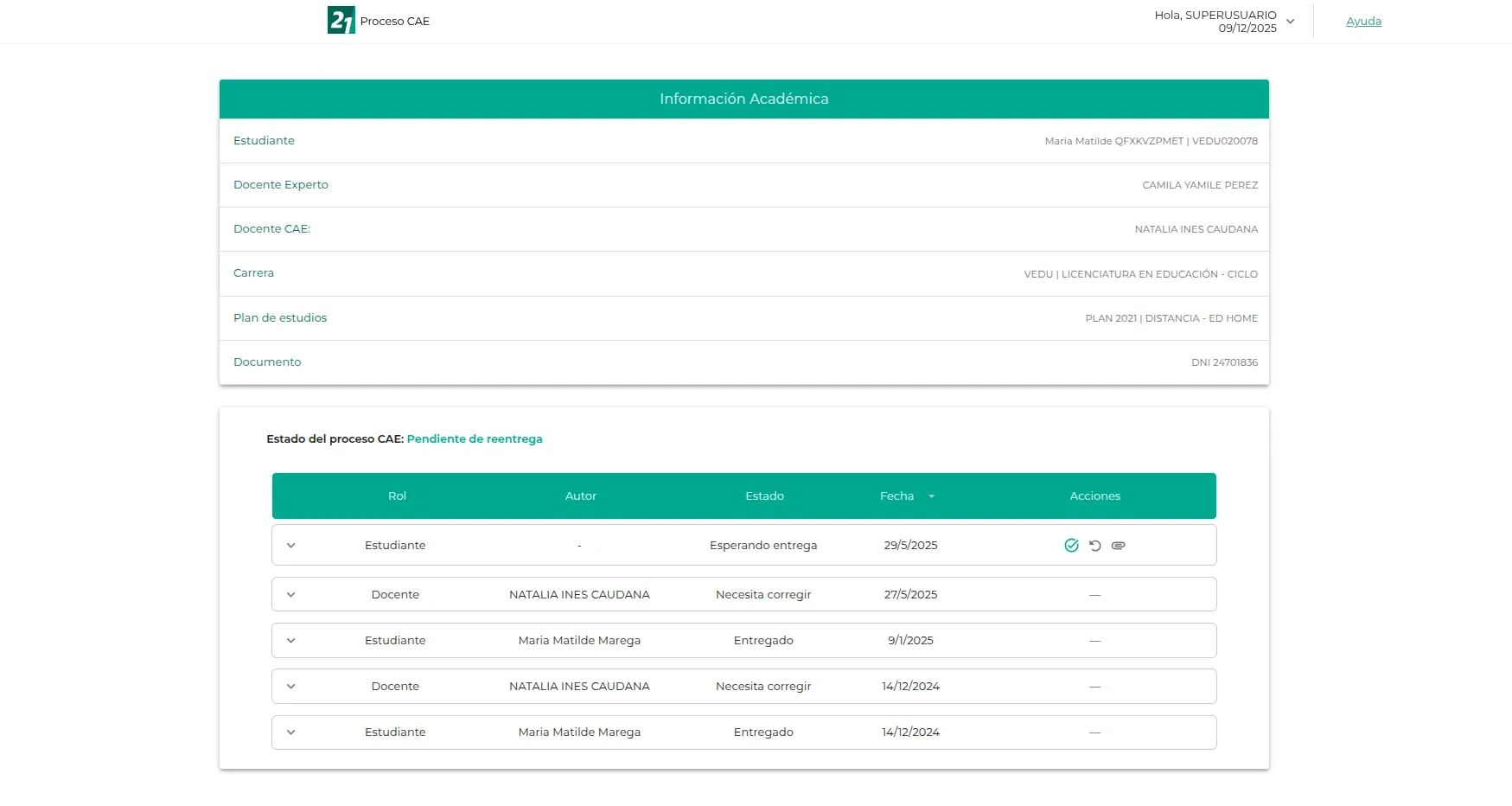 Interfaz digital del proceso de visado, tesis y titulación en Siglo 21